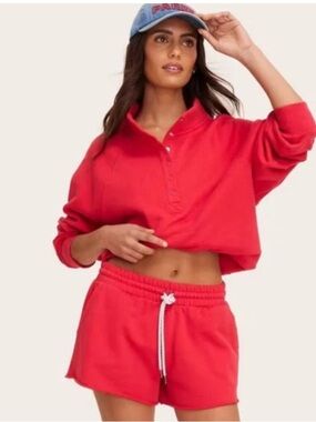 Parke x Target Women’s Red Mid rise Pullon Drawstring Sweat Shorts Sz XL NWT